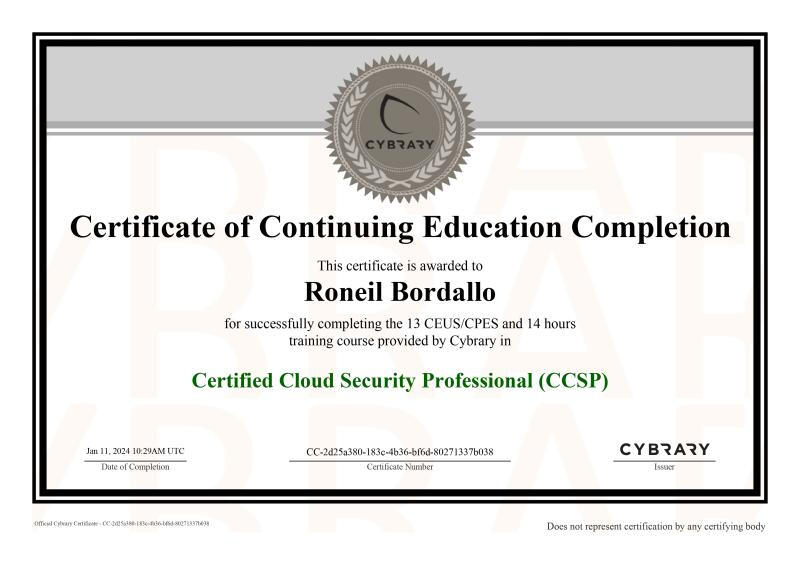CERTIFIED CLOUD SECURITY PROFESSIONAL