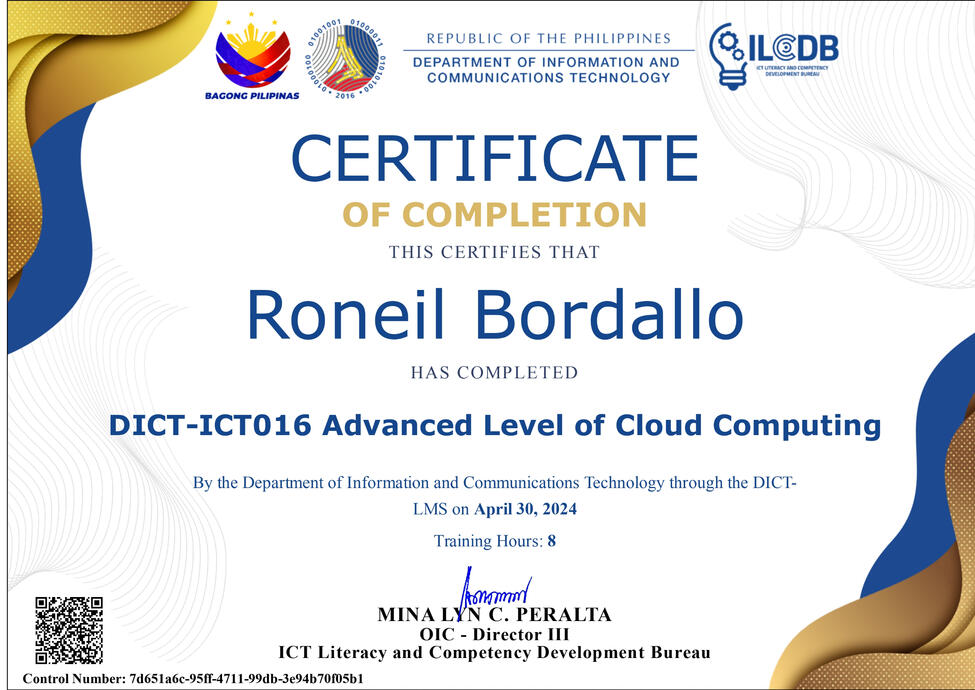 DICT-ICT016 Advanced Level of Cloud Computing