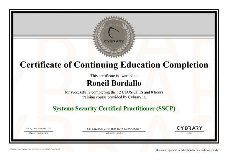 SYSTEMS SECURITY CERTIFIED PRACTITIONER