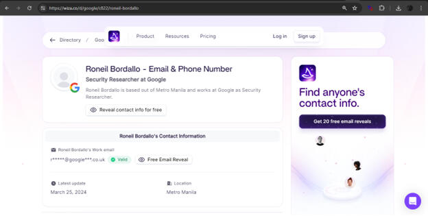 Security Researcher @ Google https://wiza.co/d/google/c822/roneil-bordallo